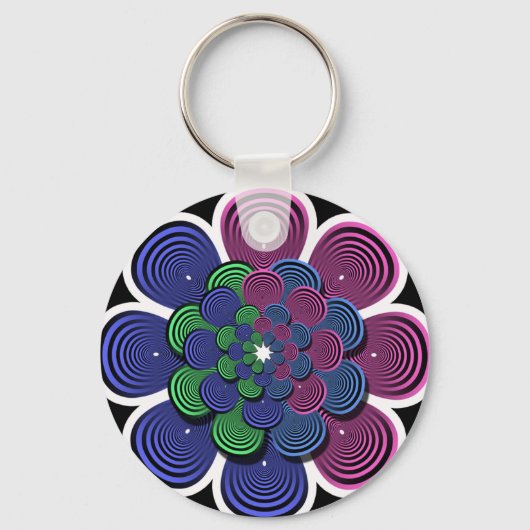 フラクタル花 キーホルダー (正面)