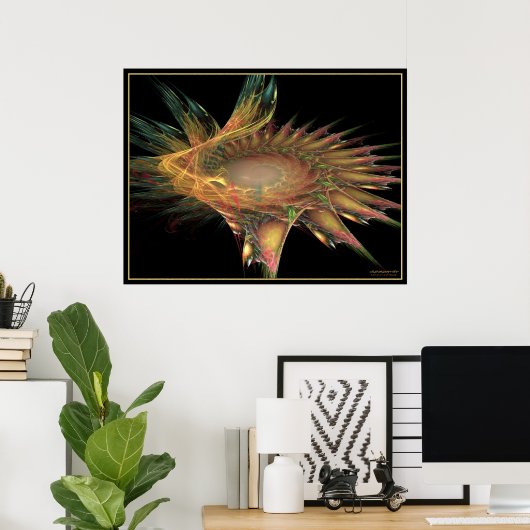 フラクタル花 ポスター (ホームオフィス)