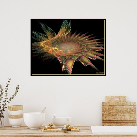 フラクタル花 ポスター (キッチン)
