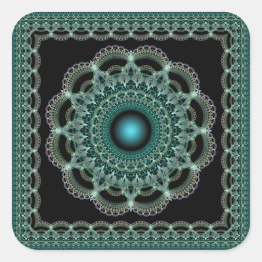 フラクタル華美リファインされたパターン スクエアシール (正面)