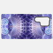 フラクタル薄紫ファンタジー名前をカスタムする SAMSUNG GALAXYケース (裏面横)