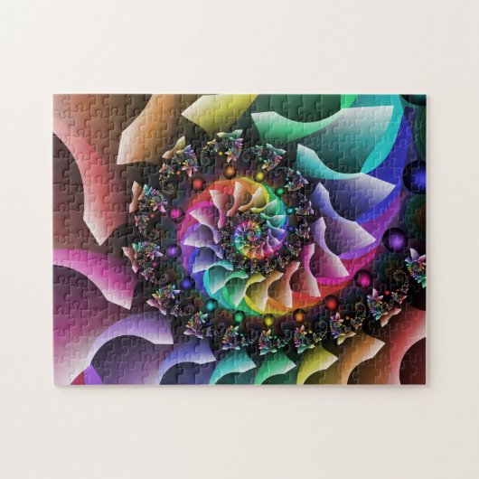 フラクタル螺線形色パレード ジグソーパズル (横)