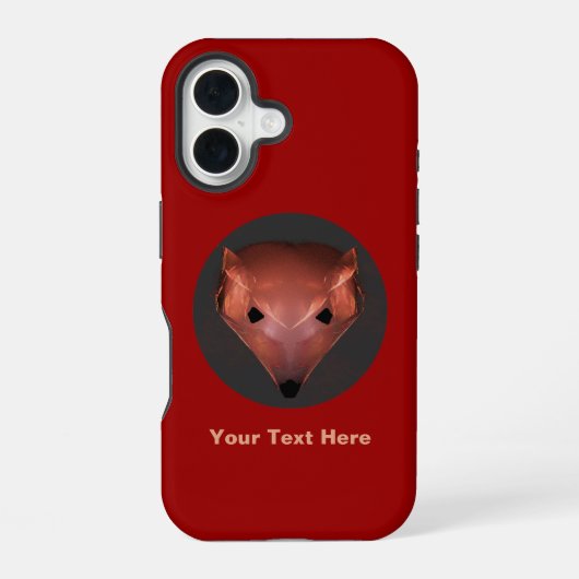 フラクタル赤キツネ iPhone 16ケース (裏面)