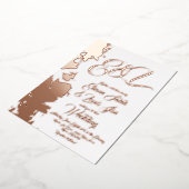 フラクタル赤面結婚金ゴールドの押し込み 箔招待状 (回転した状態)