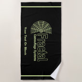 フラクタル迷彩システムロゴ ビーチタオル (正面)