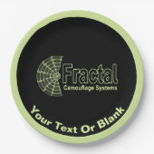 フラクタル迷彩システムロゴ ペーパープレート (正面)