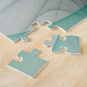 フラクタル進化黄金ターコイズ抽象芸術芸術 ジグソーパズル (側面)