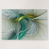 フラクタル進化黄金ターコイズ抽象芸術芸術 ジグソーパズル (横)