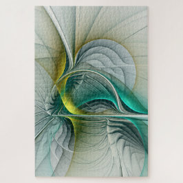 フラクタル進化黄金ターコイズ抽象芸術芸術 ジグソーパズル