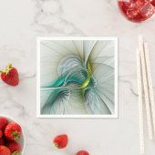 フラクタル進化黄金ターコイズ抽象芸術芸術 スタンダードカクテルナプキン (インサイチュ)