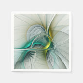 フラクタル進化黄金ターコイズ抽象芸術芸術 スタンダードカクテルナプキン (正面)