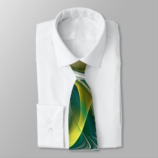 フラクタル進化黄金ターコイズ抽象芸術芸術 ネクタイ (タイ)