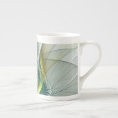 フラクタル進化黄金ターコイズ抽象芸術芸術 ボーンチャイナマグカップ (右)