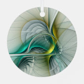 フラクタル進化黄金ターコイズ抽象芸術芸術 メタルオーナメント (裏面)