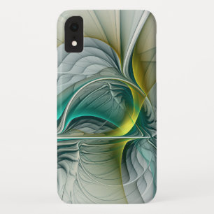 フラクタル進化黄金ターコイズ抽象芸術芸術 iPhone XRケース