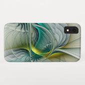 フラクタル進化黄金ターコイズ抽象芸術芸術 Case-Mate iPhoneケース (裏面(横))
