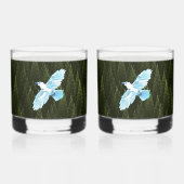 フラクタル針葉樹の白いカラス ウイスキーグラス (正面)