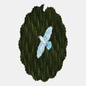 フラクタル針葉樹の白いカラス オーナメントカード (右)