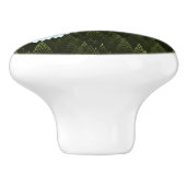 フラクタル針葉樹の白いカラス セラミックノブ (側面)