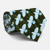 フラクタル針葉樹の白いカラス ネクタイ (ロール)
