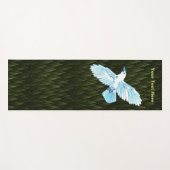 フラクタル針葉樹の白いカラス ヨガマット (正面(横))