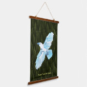 フラクタル針葉樹の白いカラス 吊り下げ型タペストリー (傾斜あり)