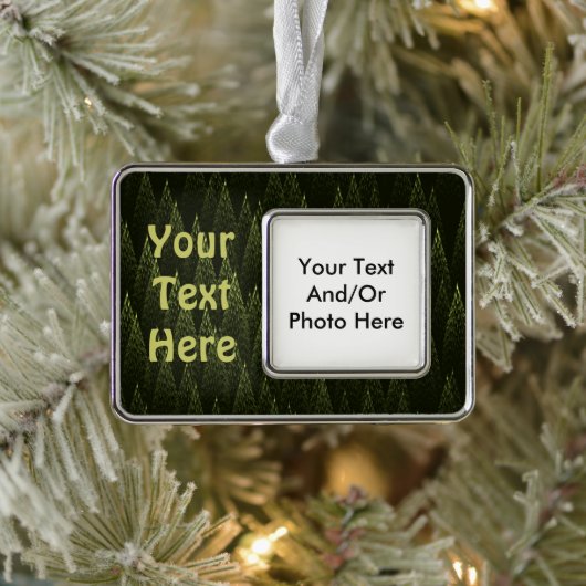 フラクタル針葉樹林 シルバープレートフレームオーナメント (ツリー)