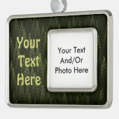 フラクタル針葉樹林 シルバープレートフレームオーナメント (左)