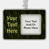 フラクタル針葉樹林 シルバープレートフレームオーナメント (正面)