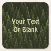フラクタル針葉樹林 スクエアペーパーコースター (正面)