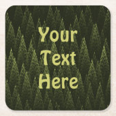 フラクタル針葉樹林 スクエアペーパーコースター (正面)