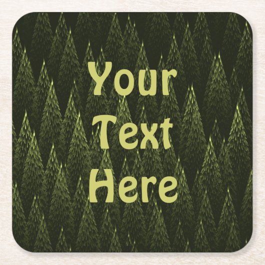 フラクタル針葉樹林 スクエアペーパーコースター (正面)