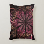 フラクタル開花：ピンクと金ゴールド融合 アクセントクッション (正面(垂直))