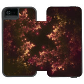 フラクタル離れの赤いグロー INCIPIO iPhoneウォレットケース (フォリオオープン)