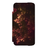 フラクタル離れの赤いグロー INCIPIO iPhoneウォレットケース (フォリオ 正面)