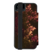 フラクタル離れの赤いグロー INCIPIO iPhoneウォレットケース (フォリオ裏面)