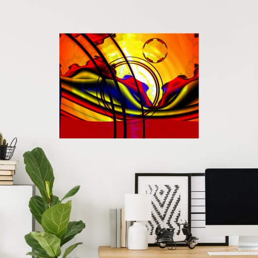 フラクタル風景 ポスター (ホームオフィス)