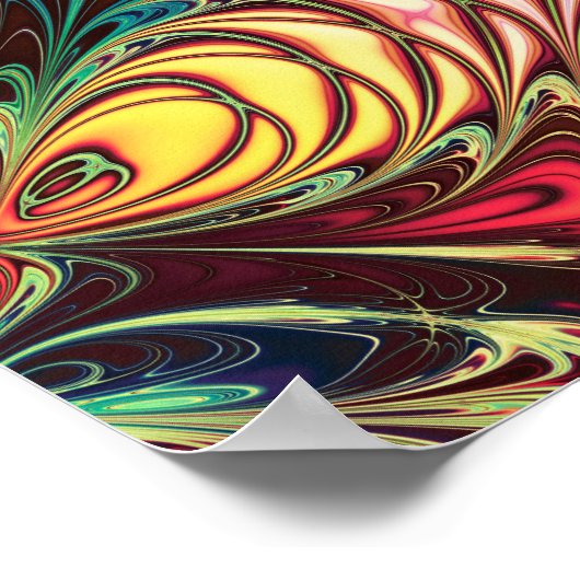 フラクタル魚模様 ポスター (角)