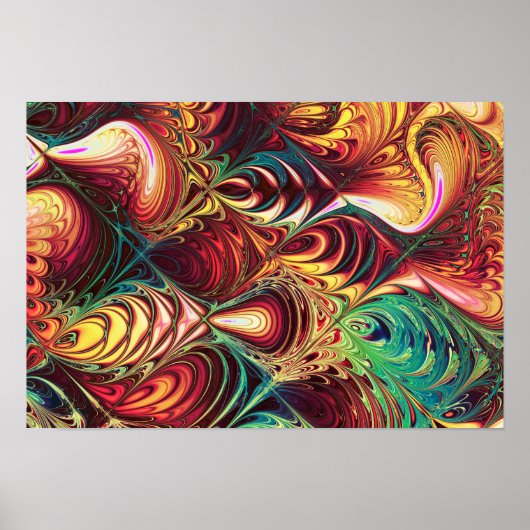 フラクタル魚模様 ポスター (正面)