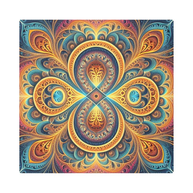 フラクタル鮮やかアートメタルアート メタルプリント (正面)