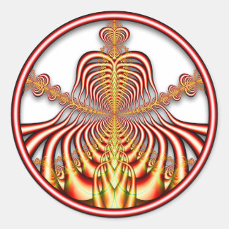 フラクタル0708011724bCステッカー ラウンドシール