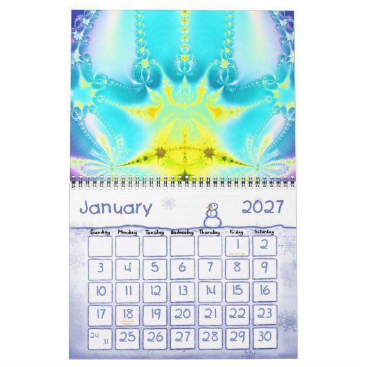 フラクタル2011-2012年 カレンダー (1月 2027)