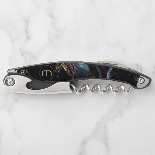 フラクタル3D Sci Fiフューチュリスティモノグラムコルクねじの ソムリエナイフ (正面)