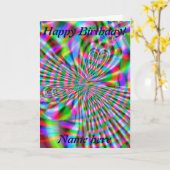 フラクタル74,誕生日カード カード (黄色い花)