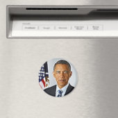 フラクタル・アート公式ポートレートバラク・オバマ マグネット (インサイチュ (食洗機))