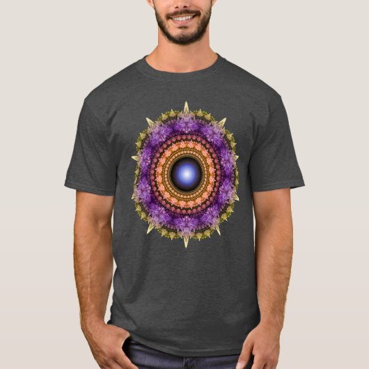 フラクタル カラフル マンダラ Tシャツ (正面)
