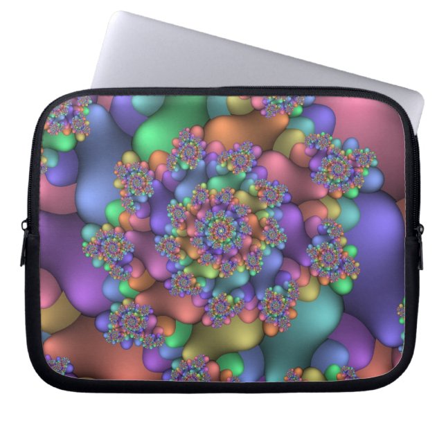 フラクタル(カーニバル)エレクトロニクススリーブ ラップトップスリーブ (正面)
