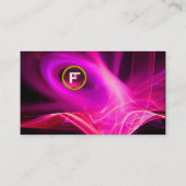 フラクタル スワール ジェム モノグラム 黒 白 ピンク 名刺 (裏面)