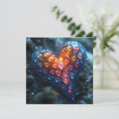 フラクタル ハート パターン ホリデー カード (スタンド正面)