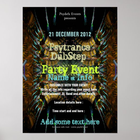 フラクタル・ブラスト・パーティー・フライヤー・ポスター ポスター (正面)